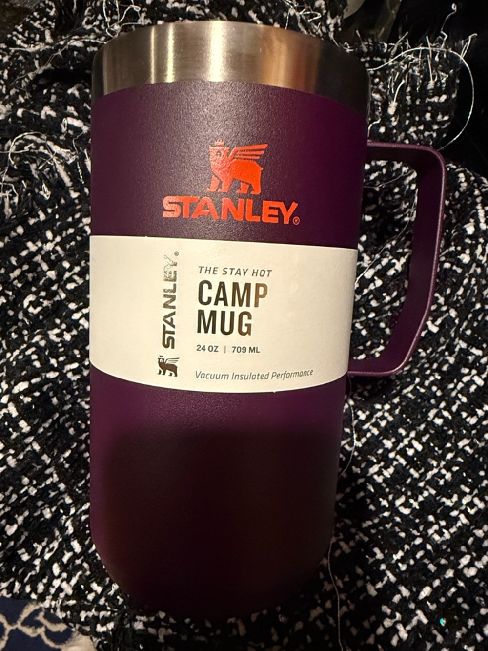Stanley Plum Purple gold rim 24 oz Camp Mug with Handle vacation new